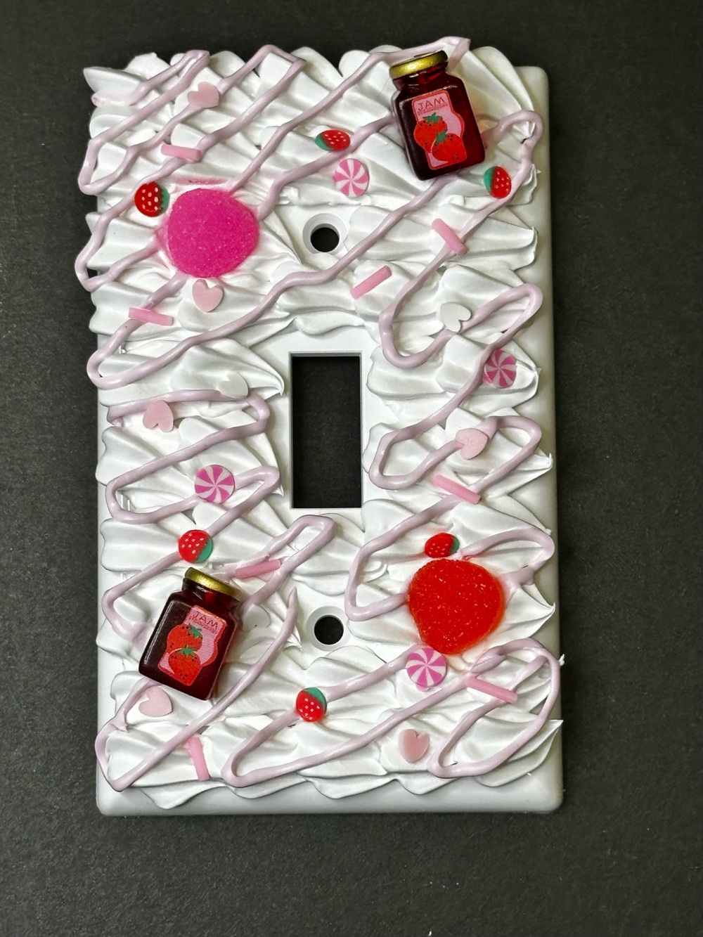 Decorative Strawberry Jam Whipped Switch Plate - Pink & White